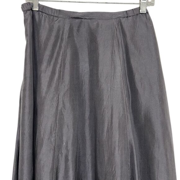 Chicos Skirt Size 1 Woman’s 8 Silk Midi A-Line Gray Beaded Sequins Lined - Picture 6 of 9